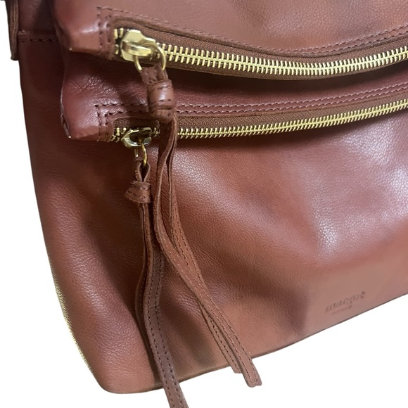 Margot Mickey double fold and zip shoulder bag in Brown Leather Crossbody Bag - Picture 4 of 8